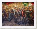 Mxico DF - Obreros con una victima de la represin de la huelga - Mural de Alvaro Siqueiros - Del porfiriato a la revolucin